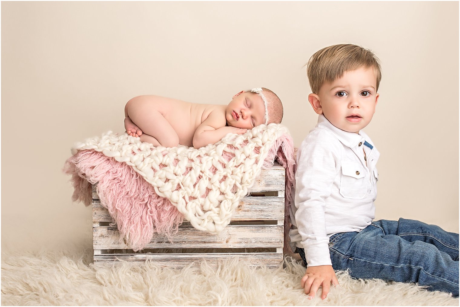 Newborn and brother photo