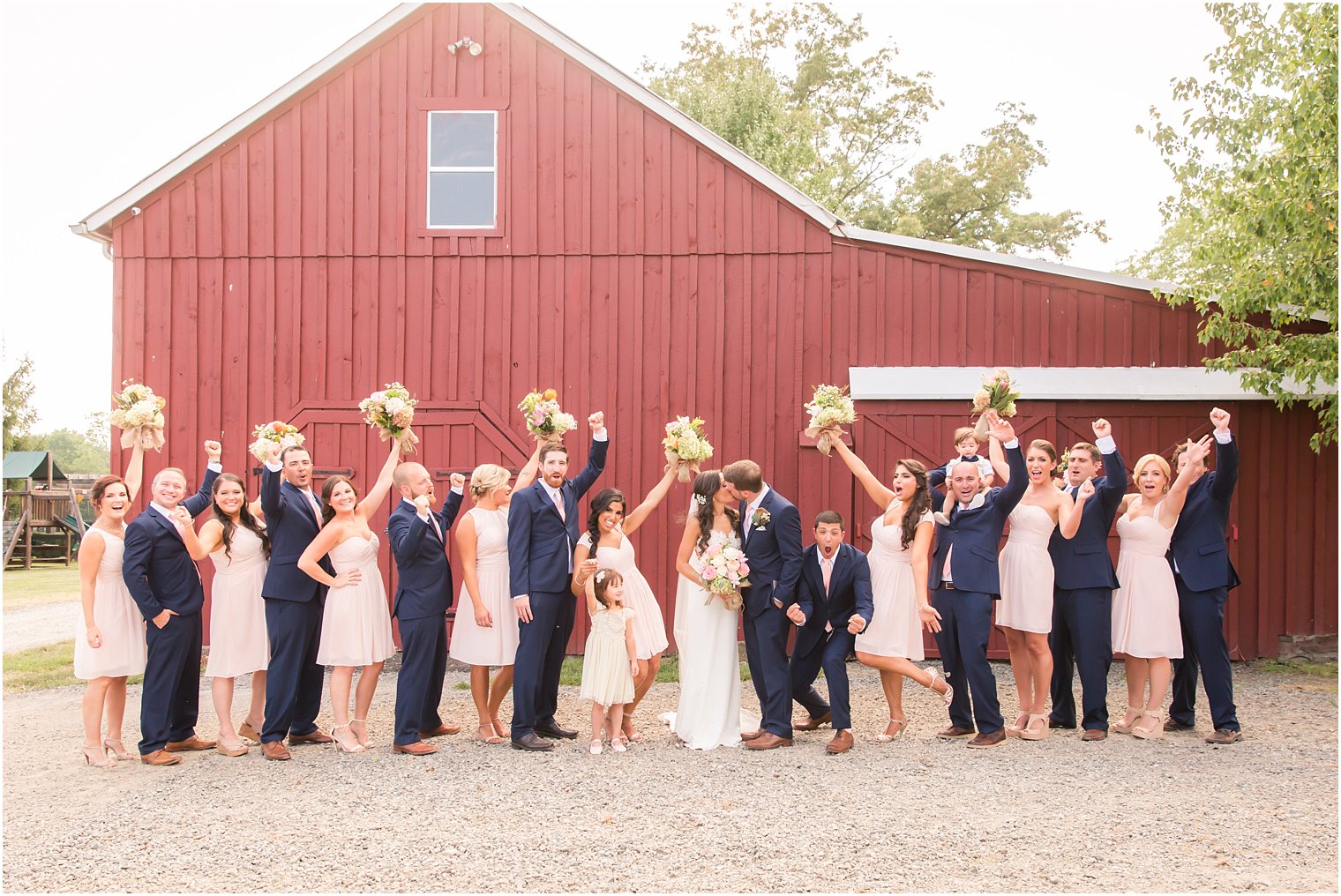 Fun bridal party photo at Stone Rows Farm