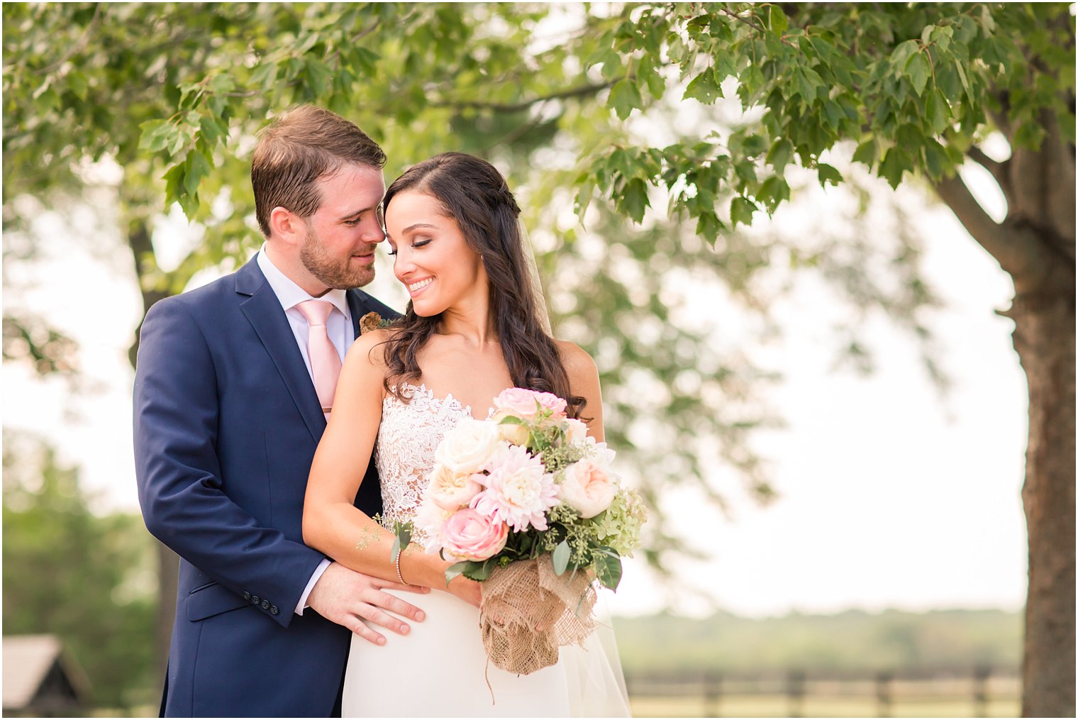 Romantic bride and groom photo