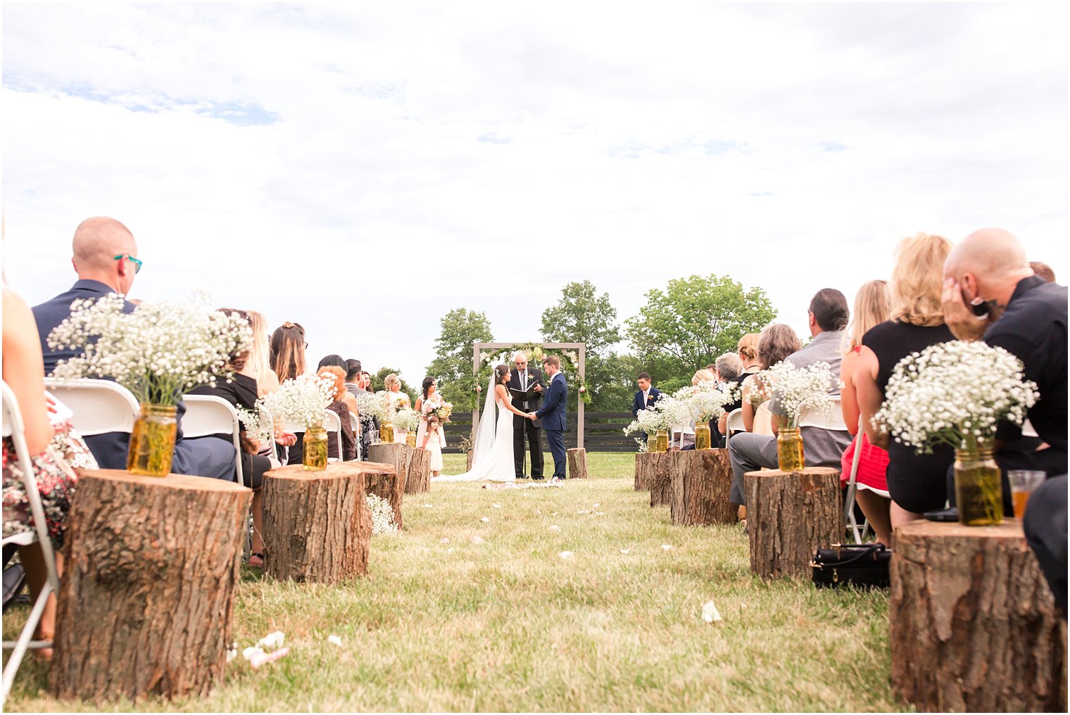 Outdoor ceremony at Stone Rows Farm