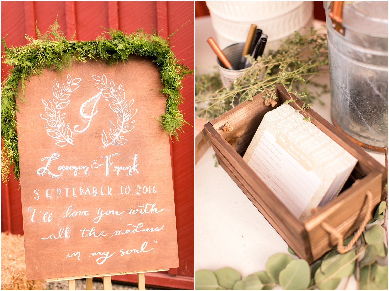 Rustic wedding details