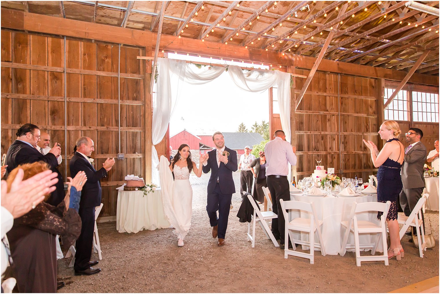 Bride and groom reception entrance