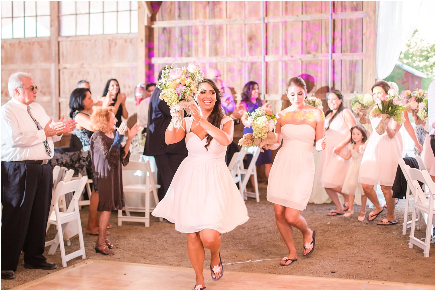 Bridesmaid group reception entrance