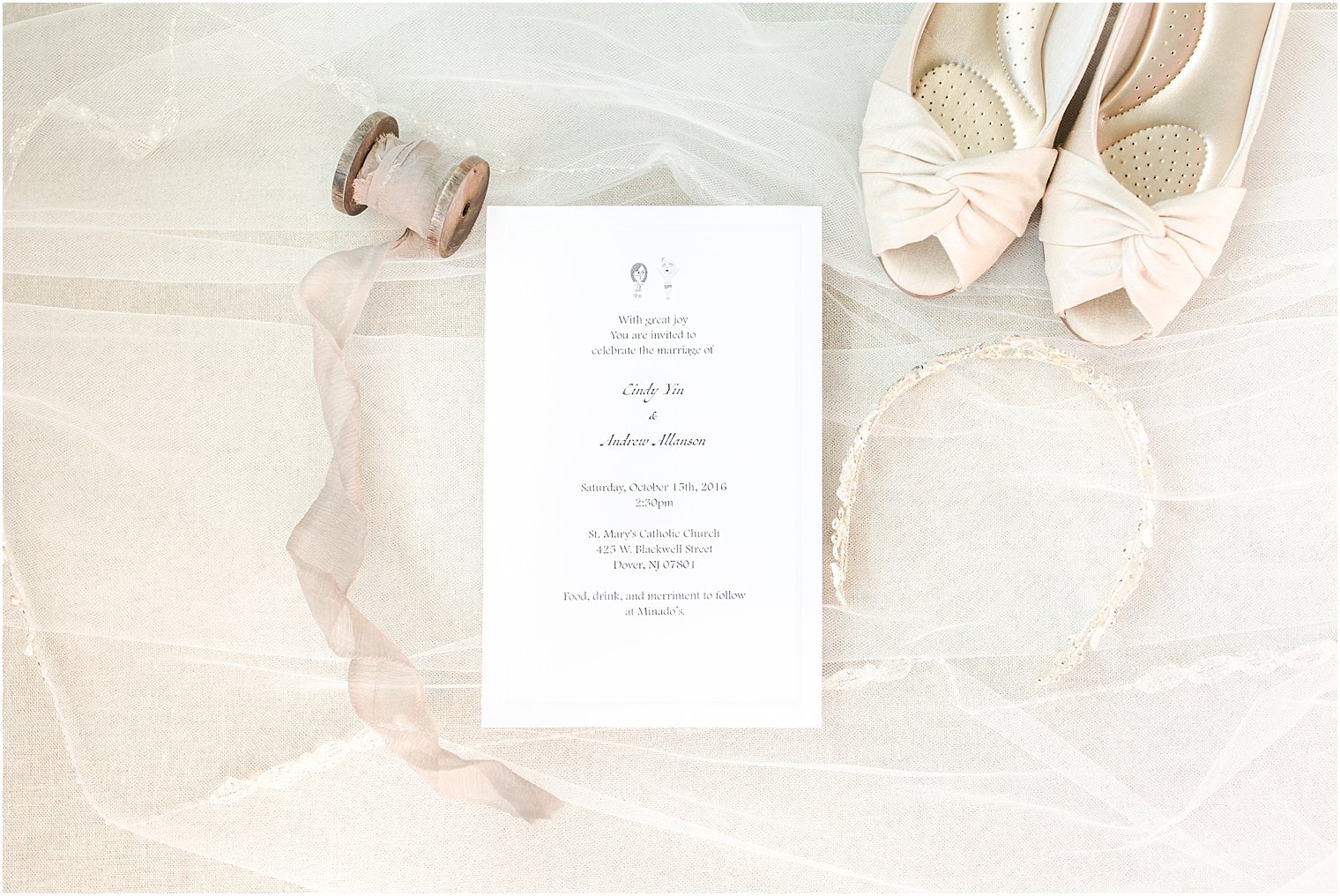 Simple white wedding invitation