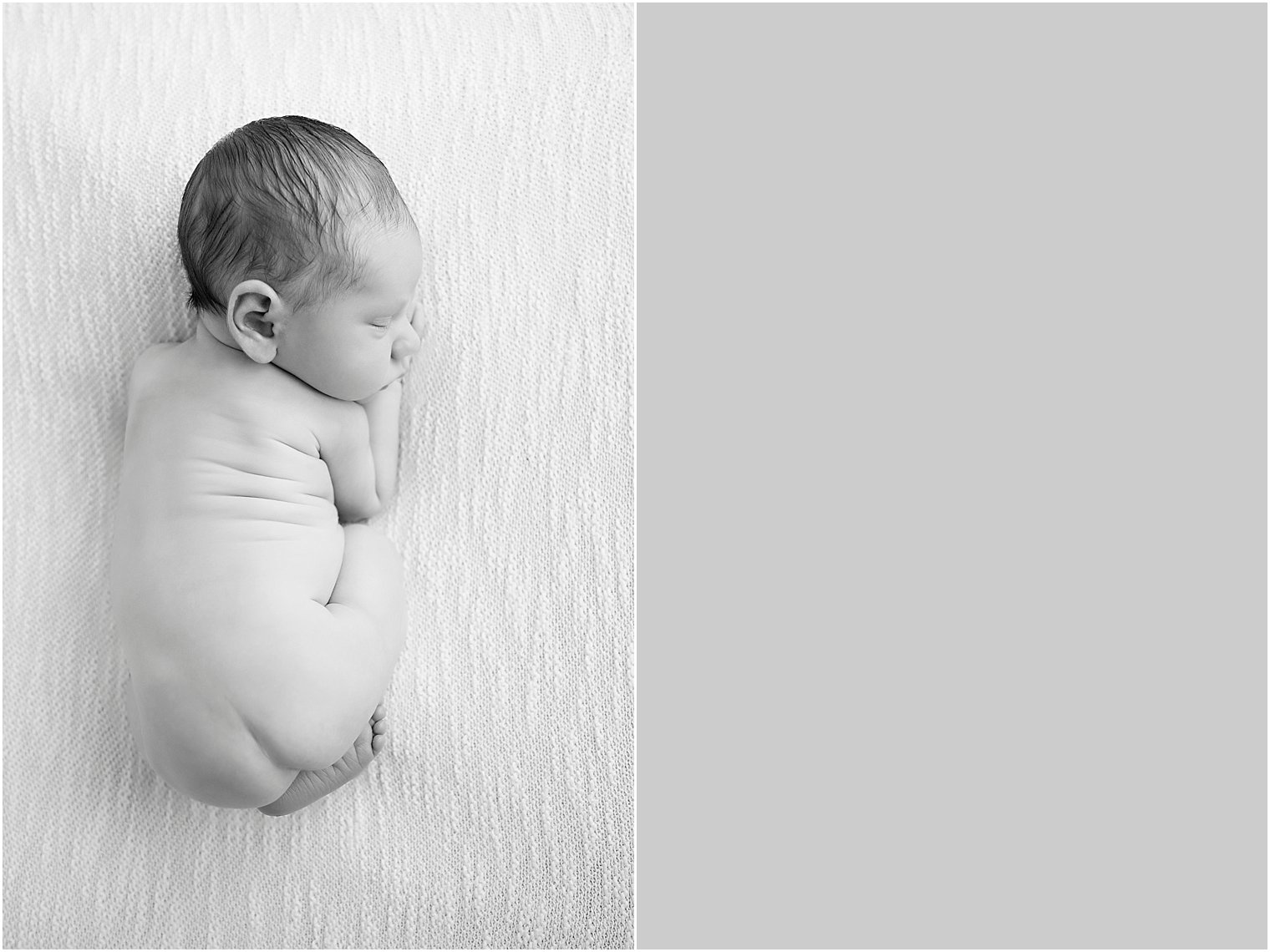 Black and white newborn photo