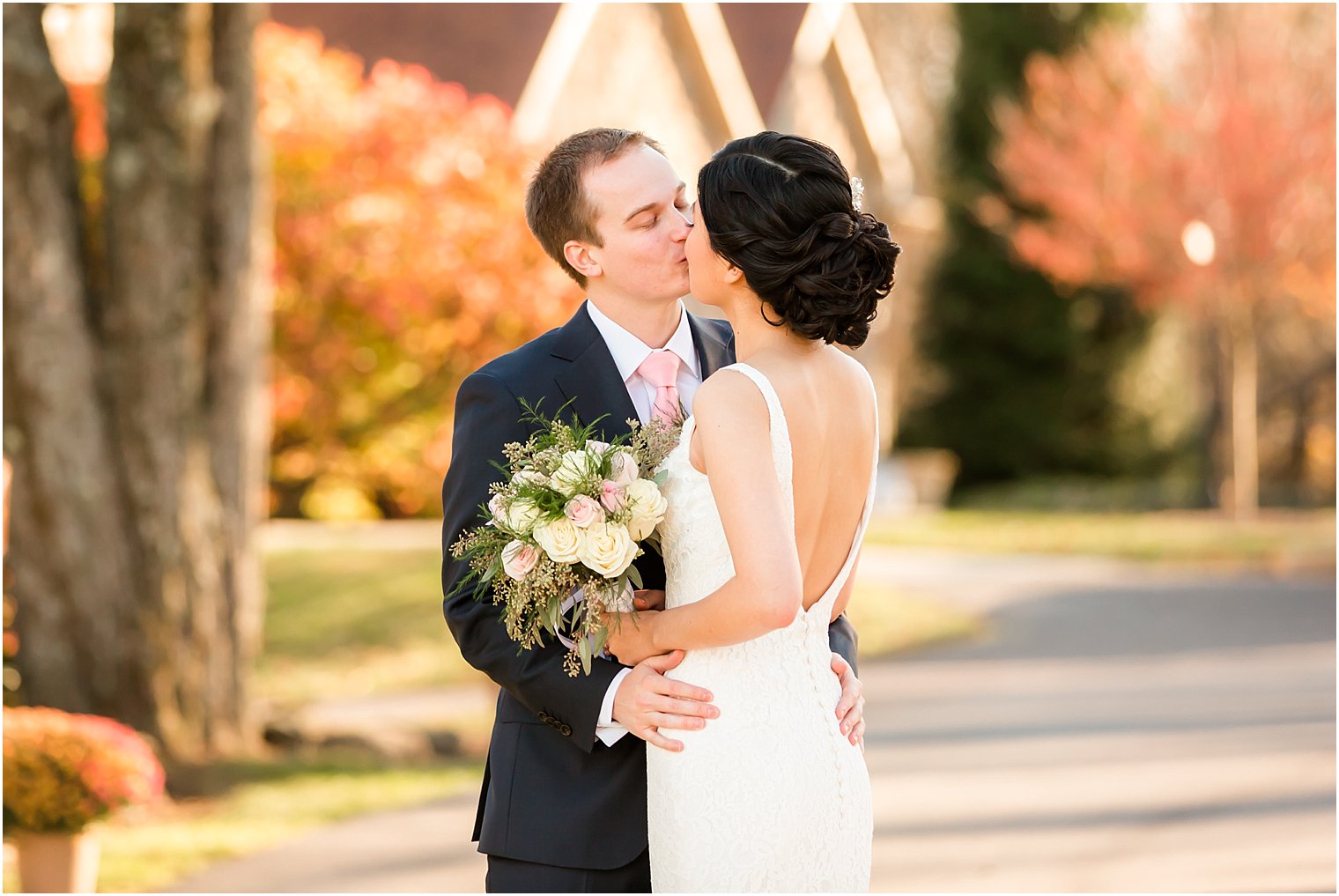 Bride and Groom at the French Manor