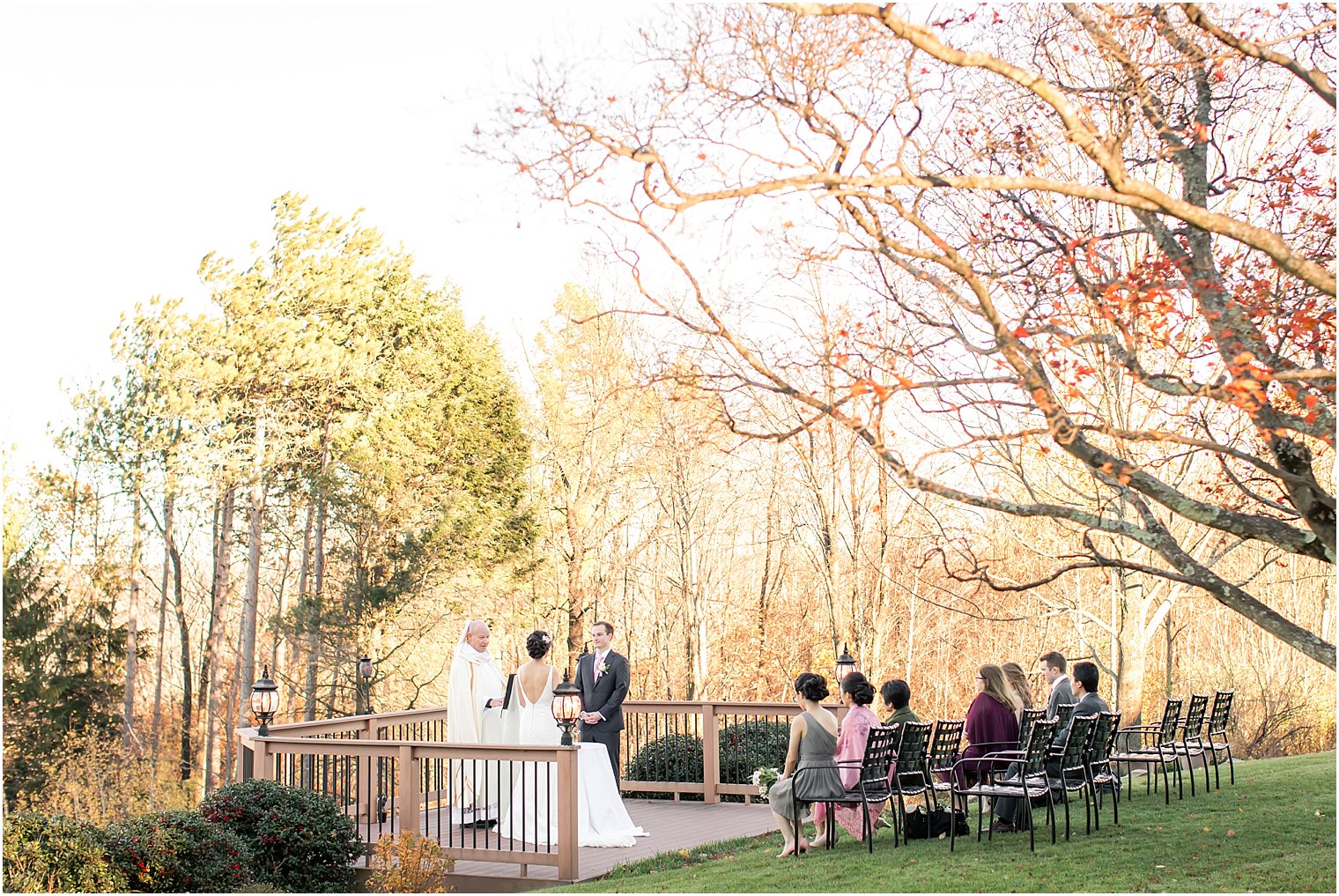 Outdoor fall ceremony in the Poconos Mountains