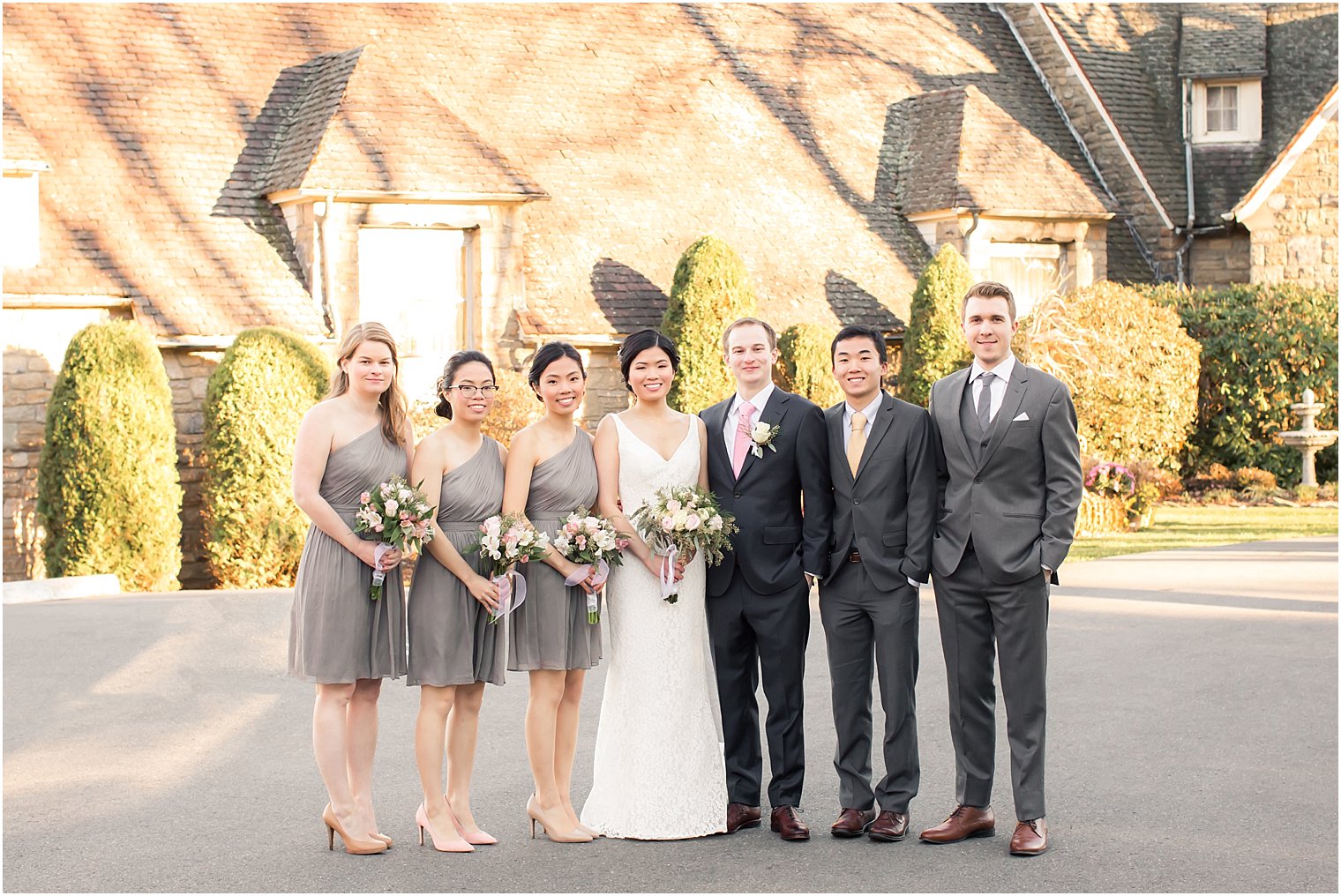 Bridal party in gray