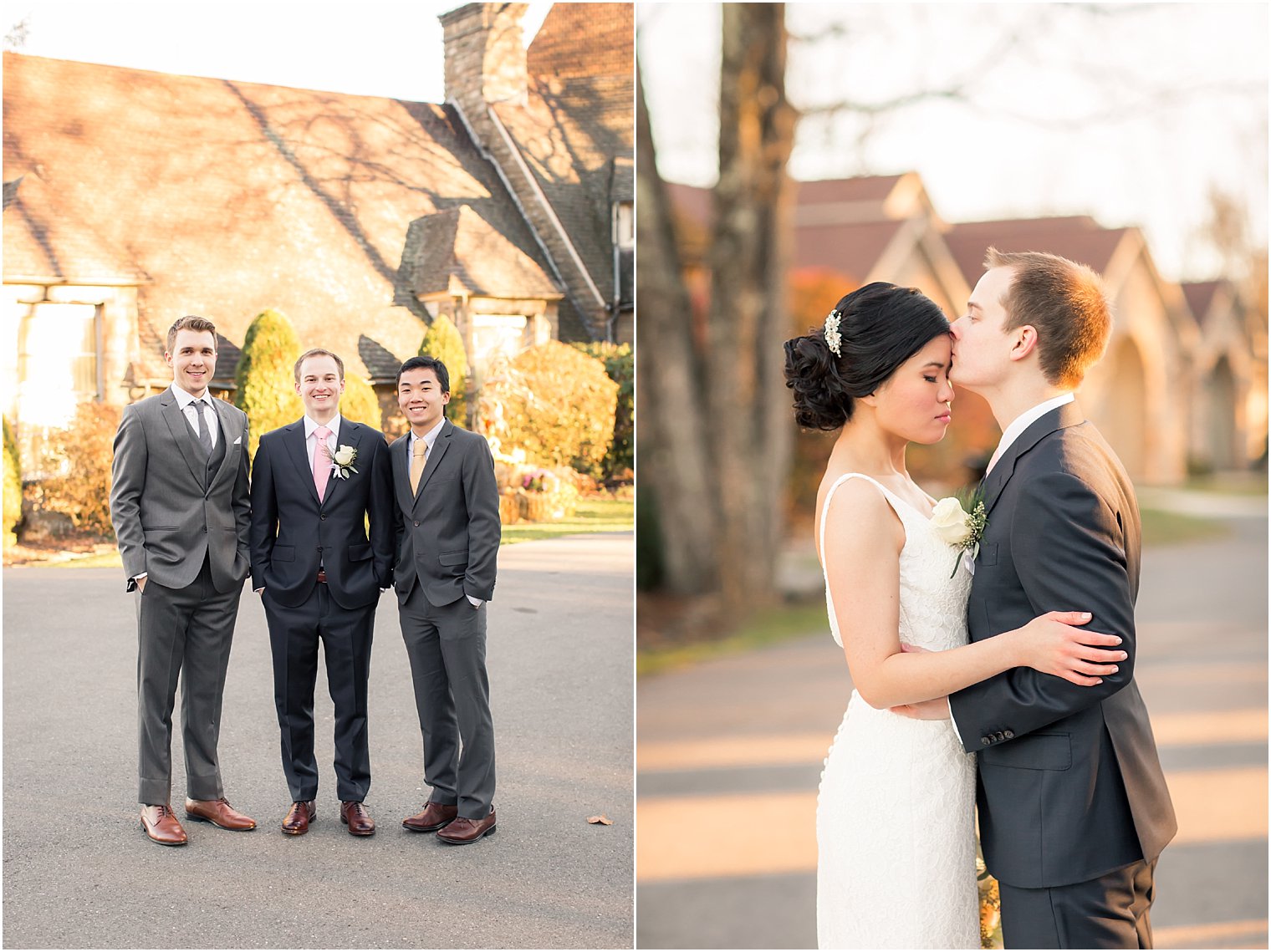 Romantic portrait of bride and groom