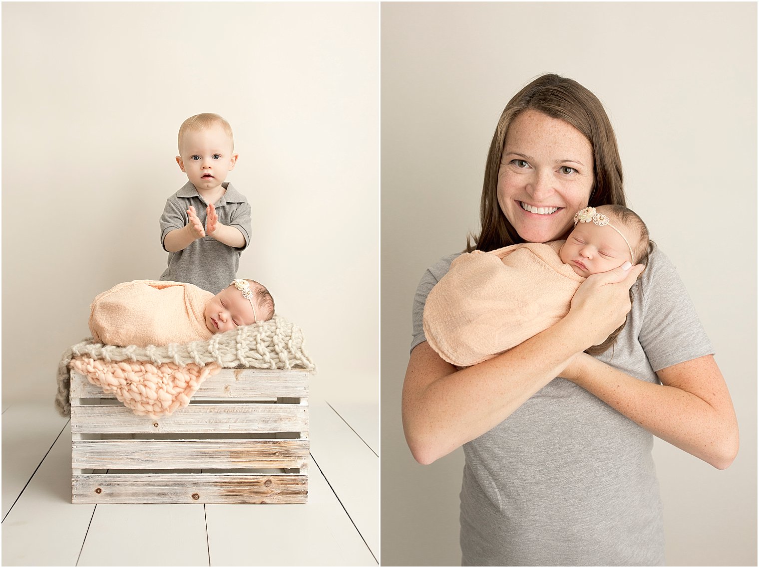 Newborn girl and mother