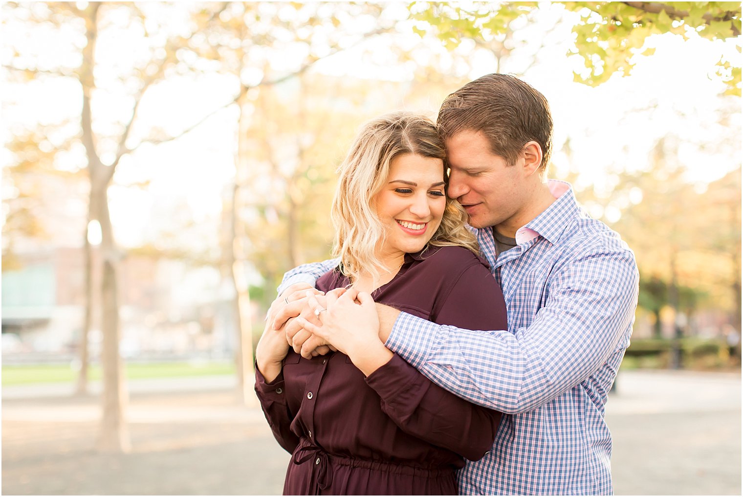 Natural moment between bride and groom