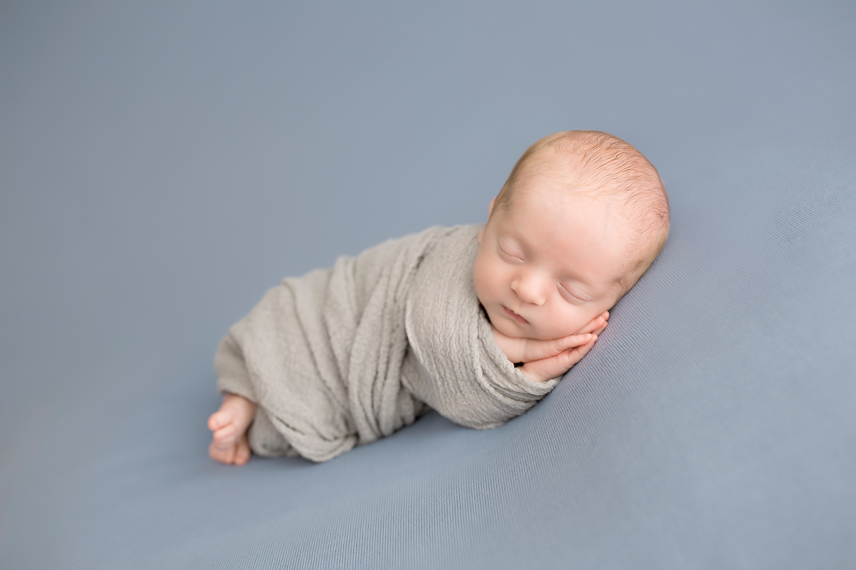 Newborn boy in blue