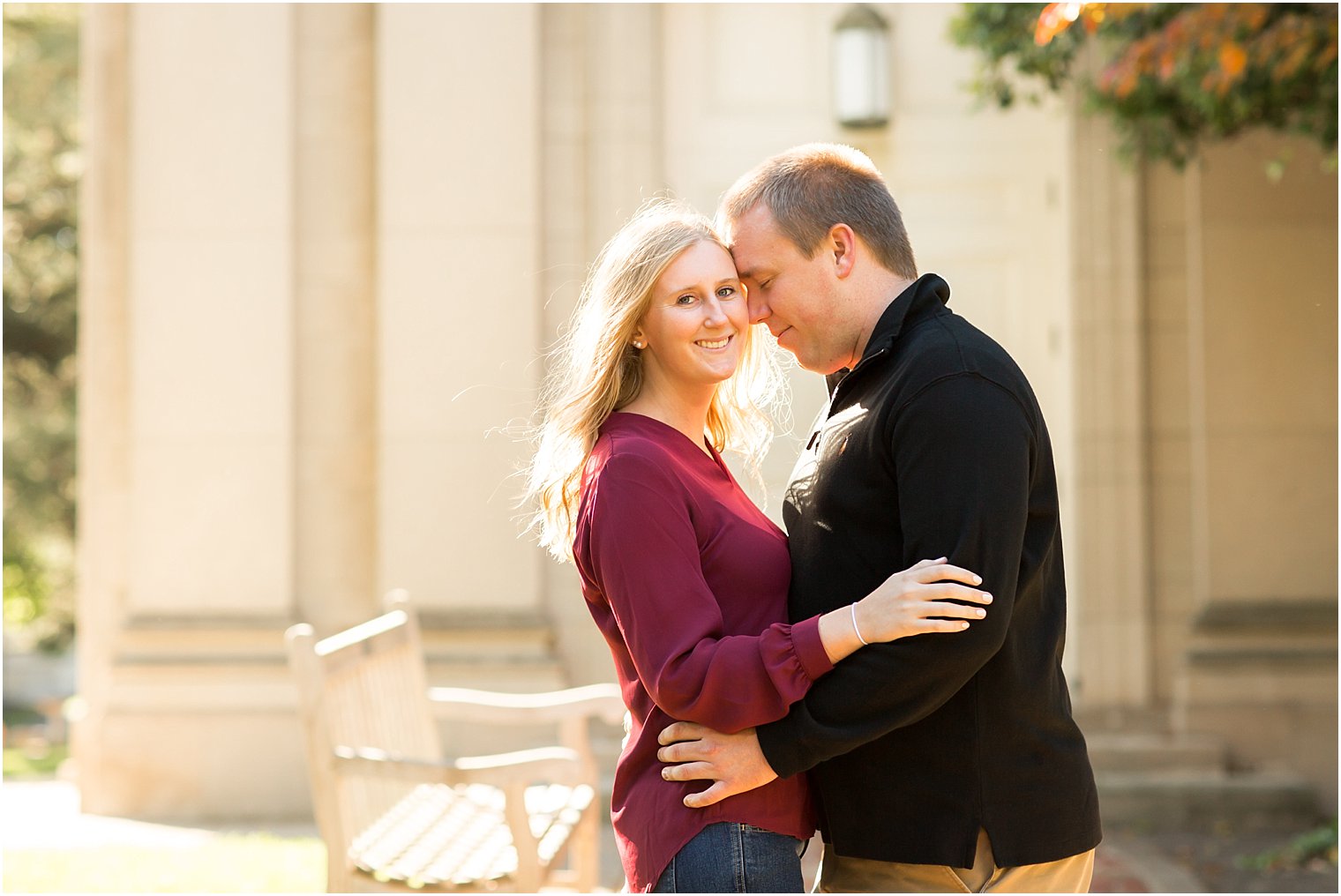 Romantic photo of engaged couple