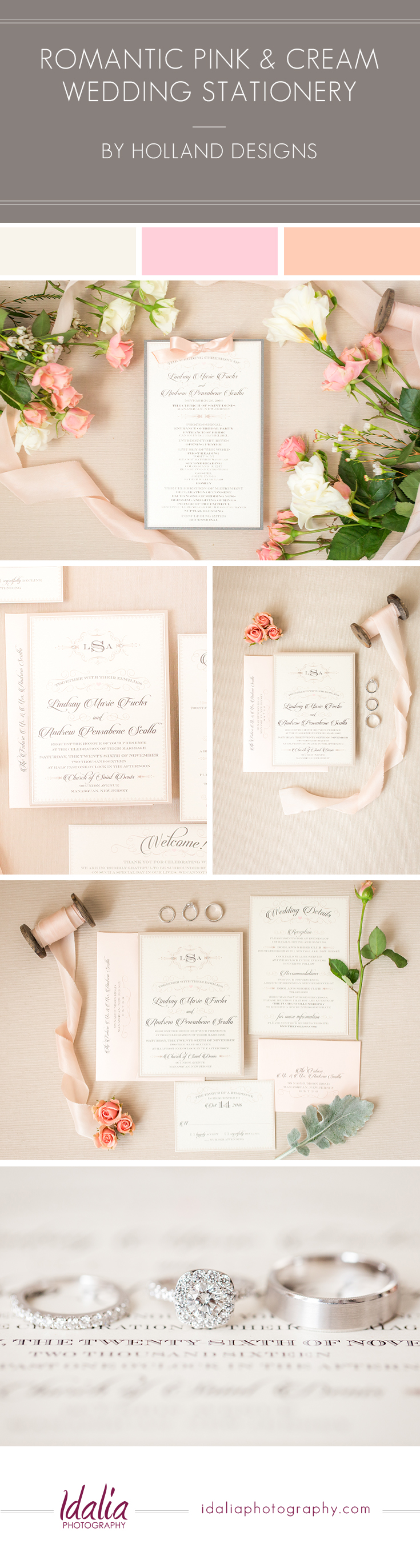 Romantic Pink and Cream Stationery by Holland Designs