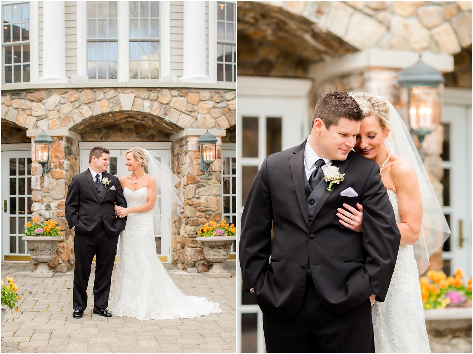 Romantic photos of bride and groom