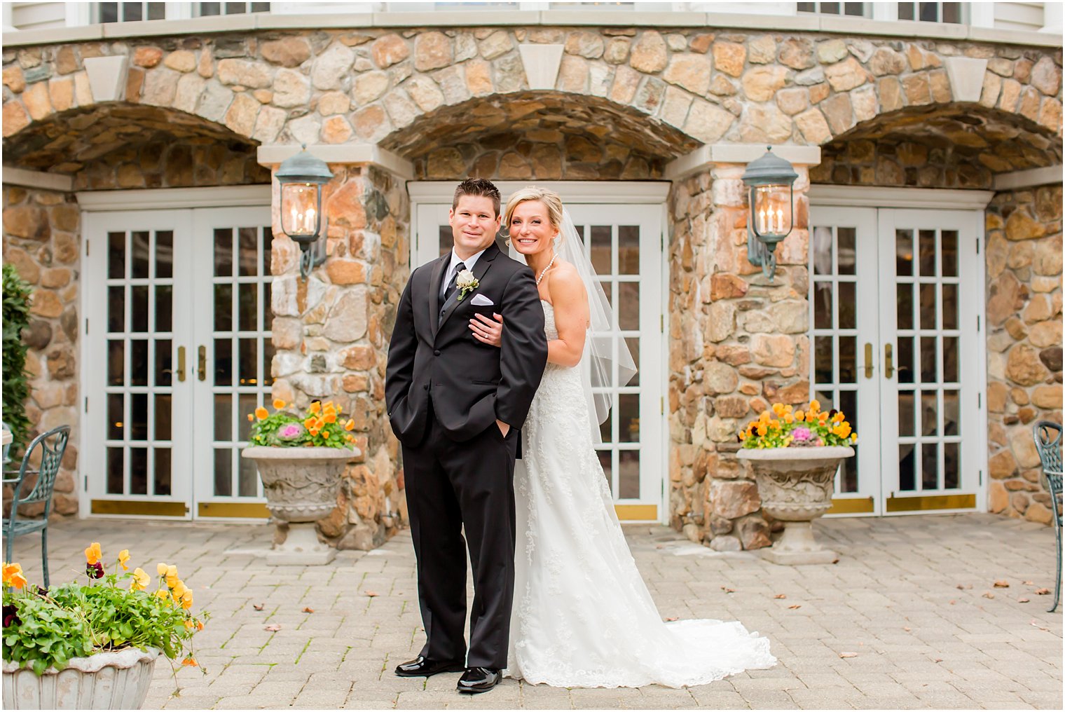 Bride and groom photo after first look