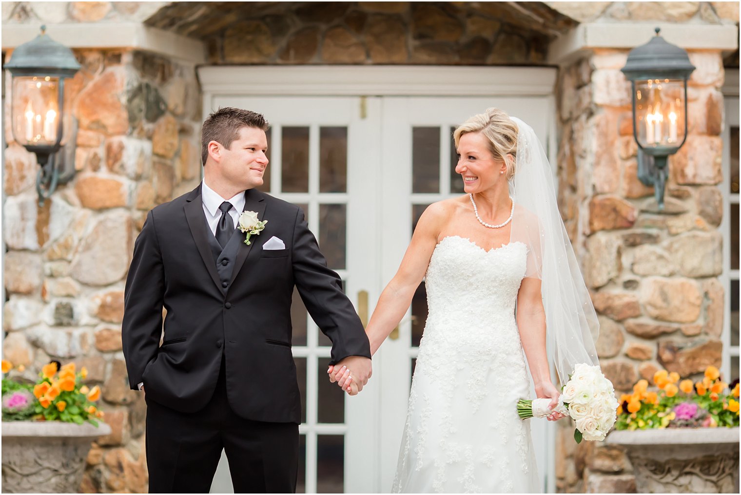 Happy bride and groom