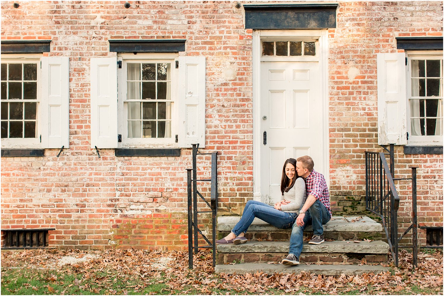 Row houses at Allaire State Park Engagement