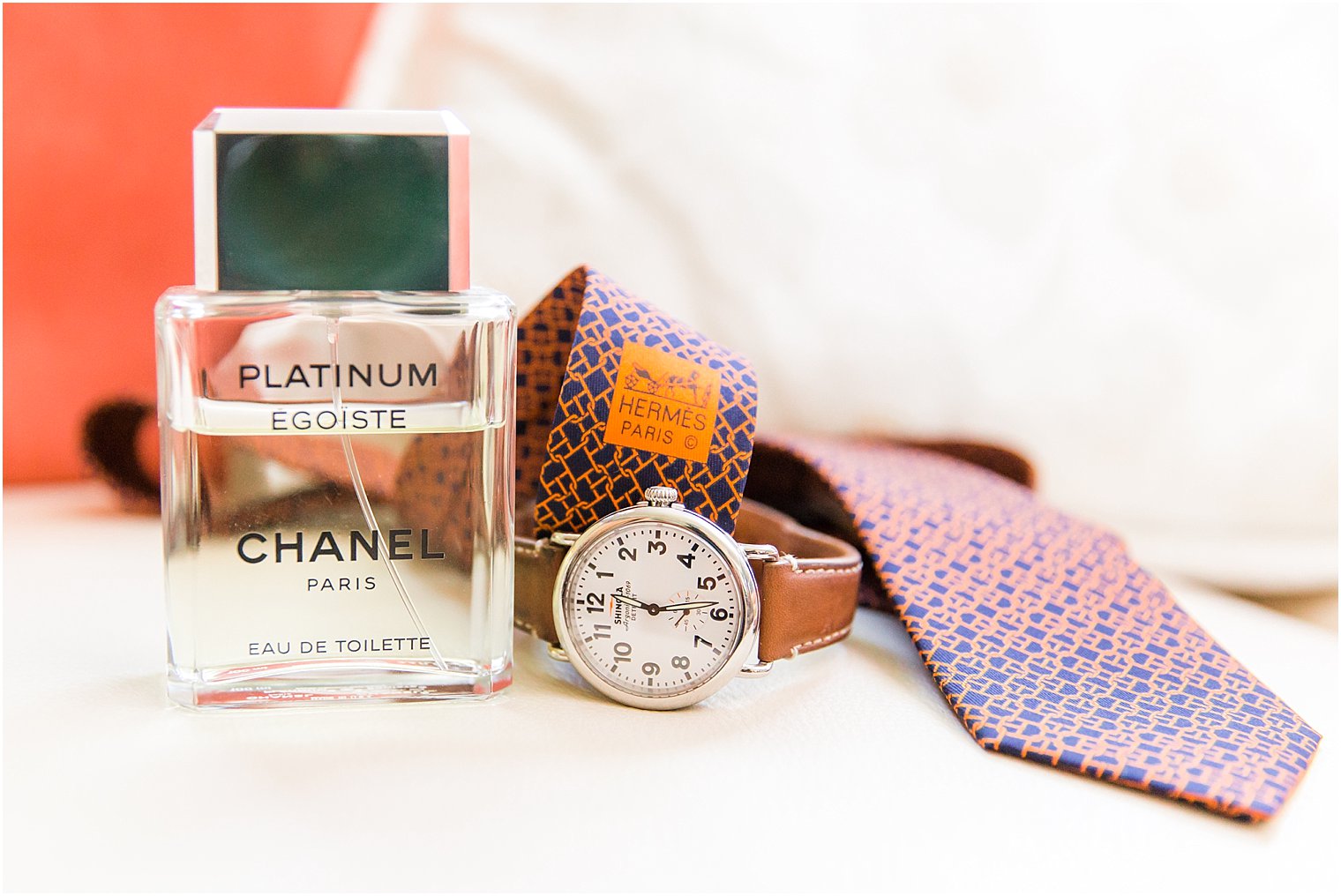 Hermes tie with Chanel Egoiste Eau de Toilette