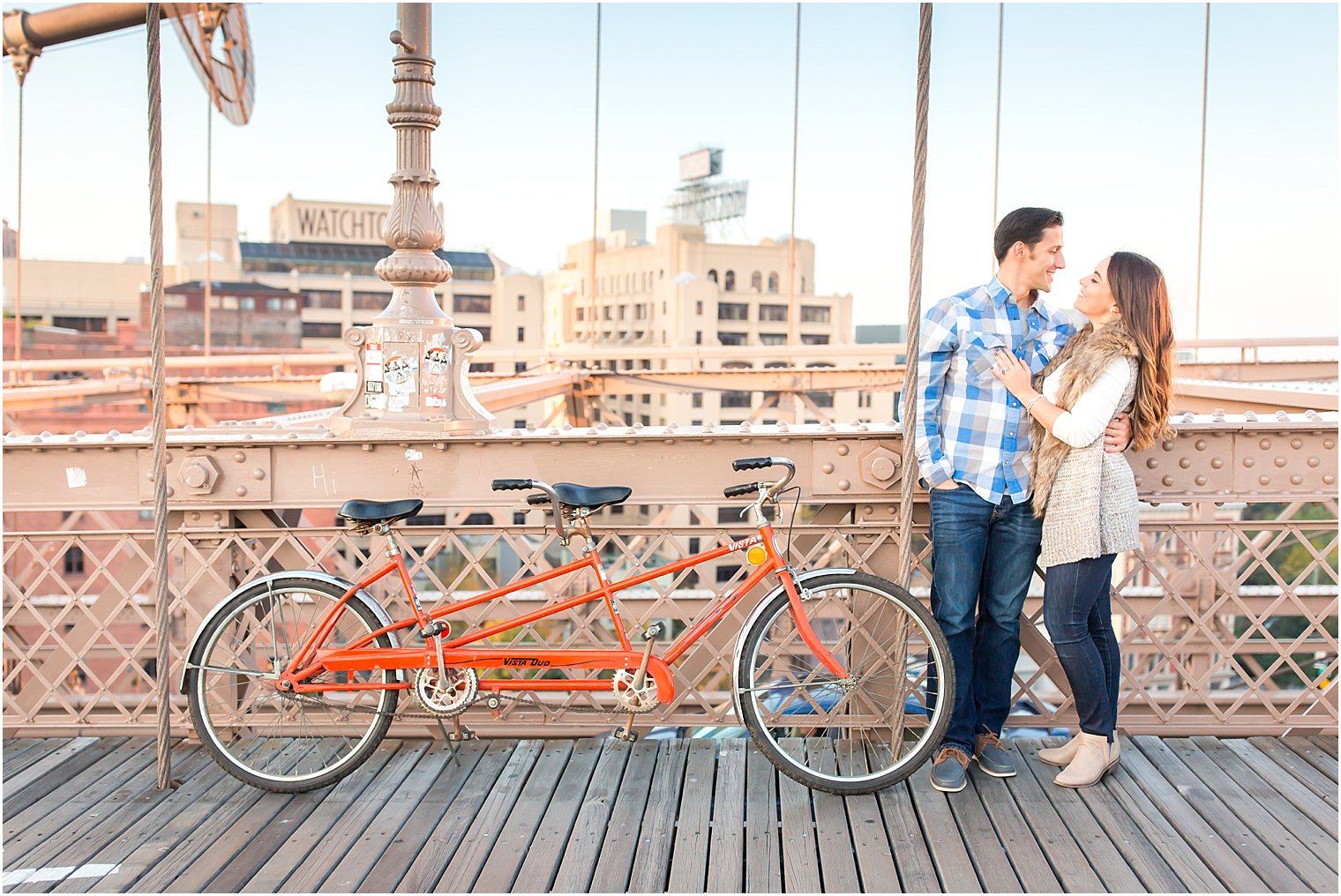 Couple with tandem bike