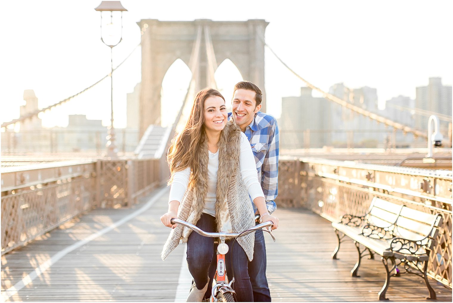 Couple on tandem bike