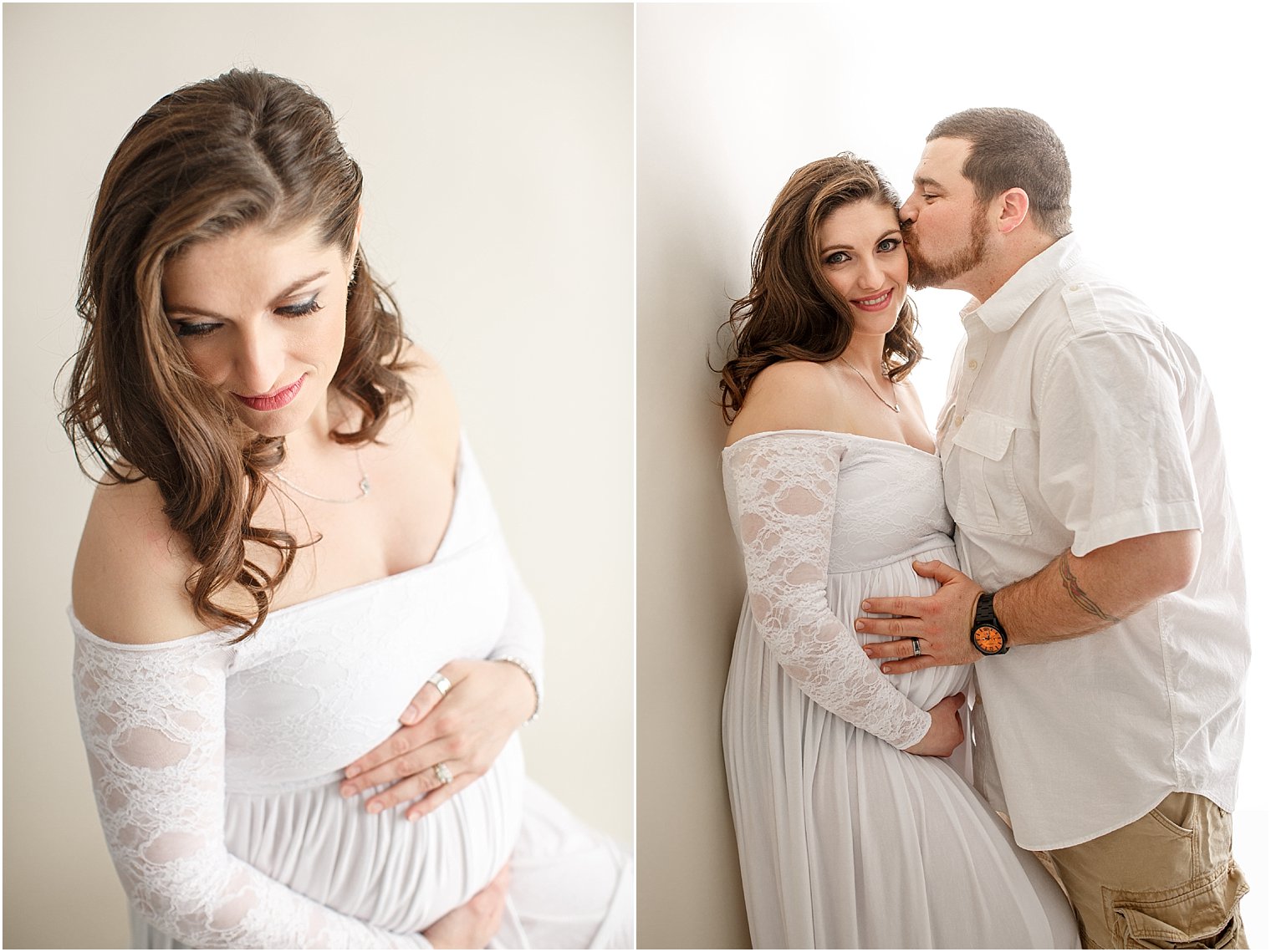 Romantic maternity photo in NJ studio