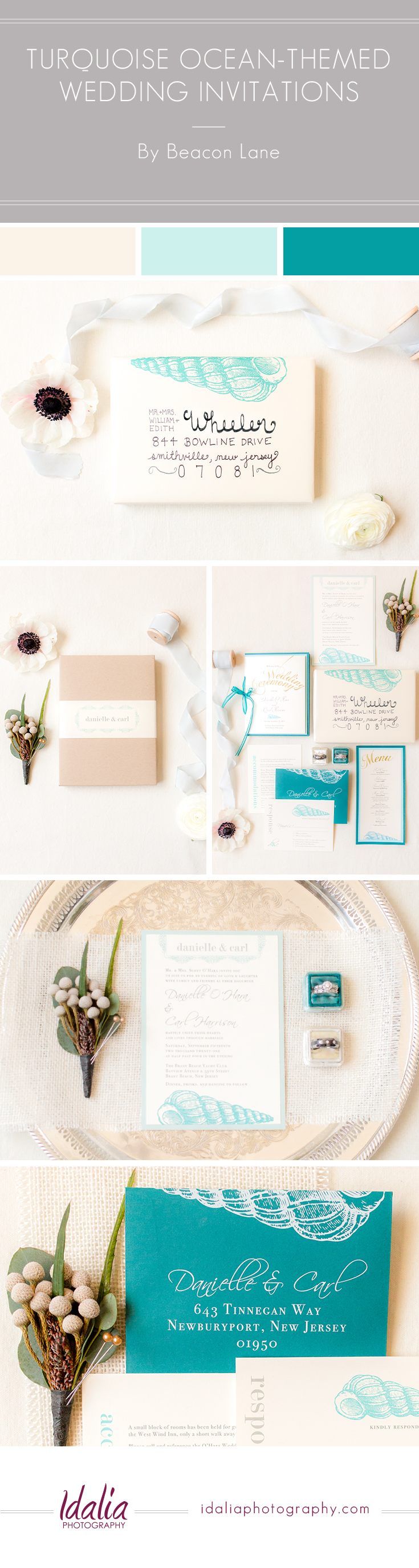 Brant Beach Yacht Club Wedding Invitations by Beacon Lane | Styling by Bogath Weddings and Events | Photos by Idalia Photography