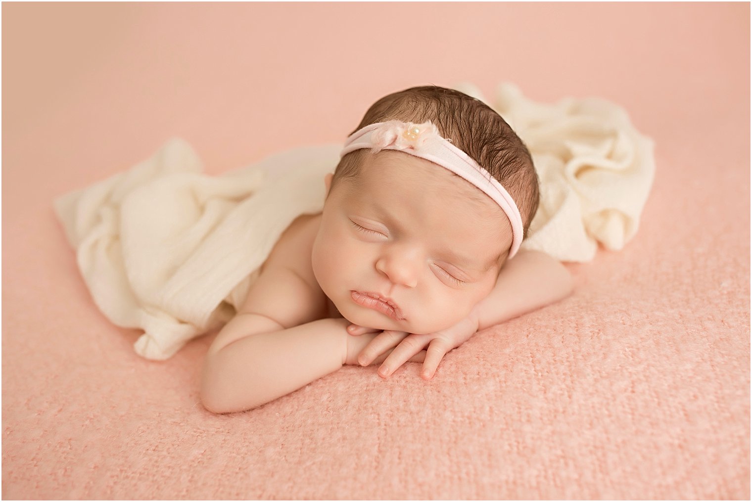 Newborn baby sleeping during her studio session in NJ