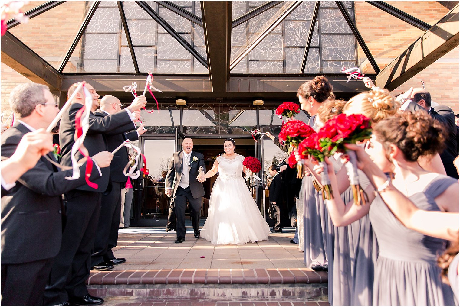 Wedding Ceremony Church Exit at St. Christopher's Church, Parisippany