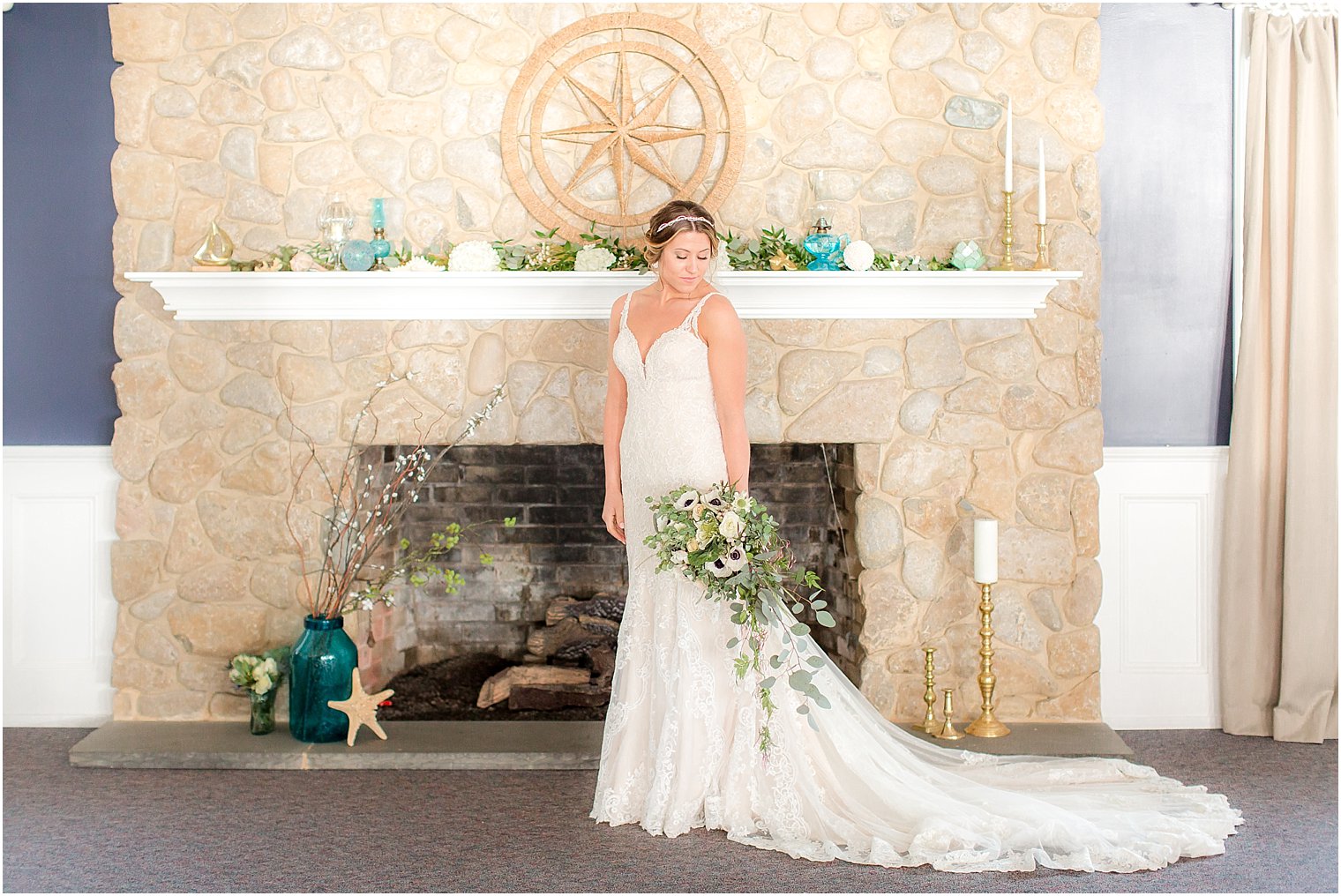 Bridal portrait at Brant Beach Yacht Club Wedding