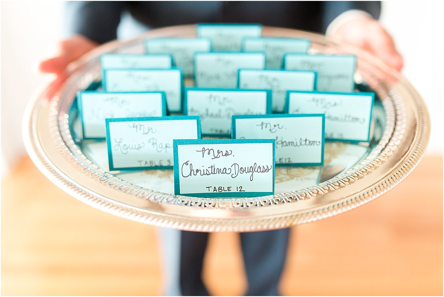 Calligraphy on seating cards