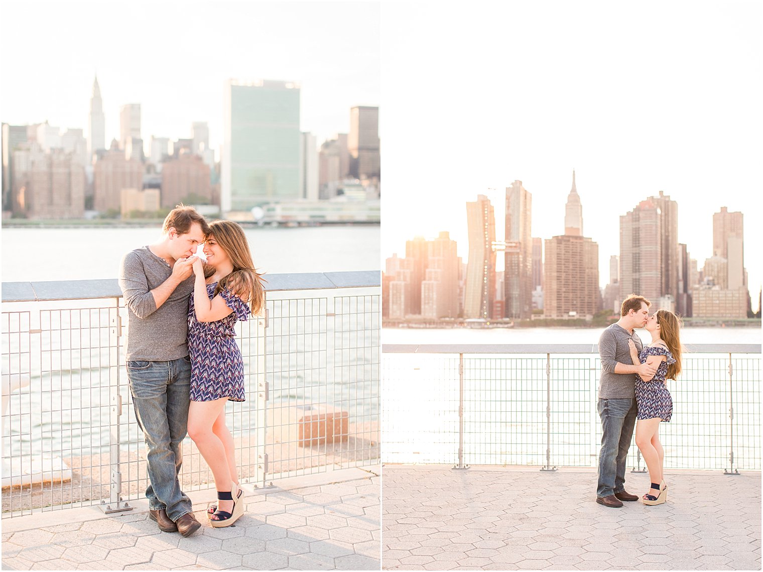 Sunset engagement shoot in Long Island City