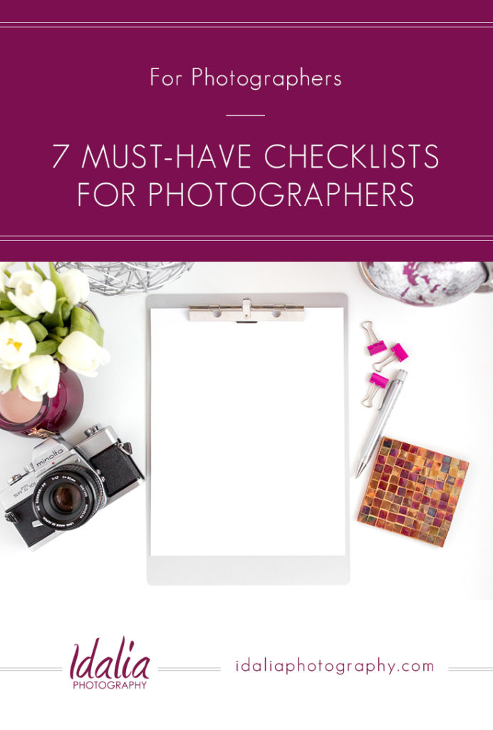 7 MustHave Checklists for Photographers Workflow Series