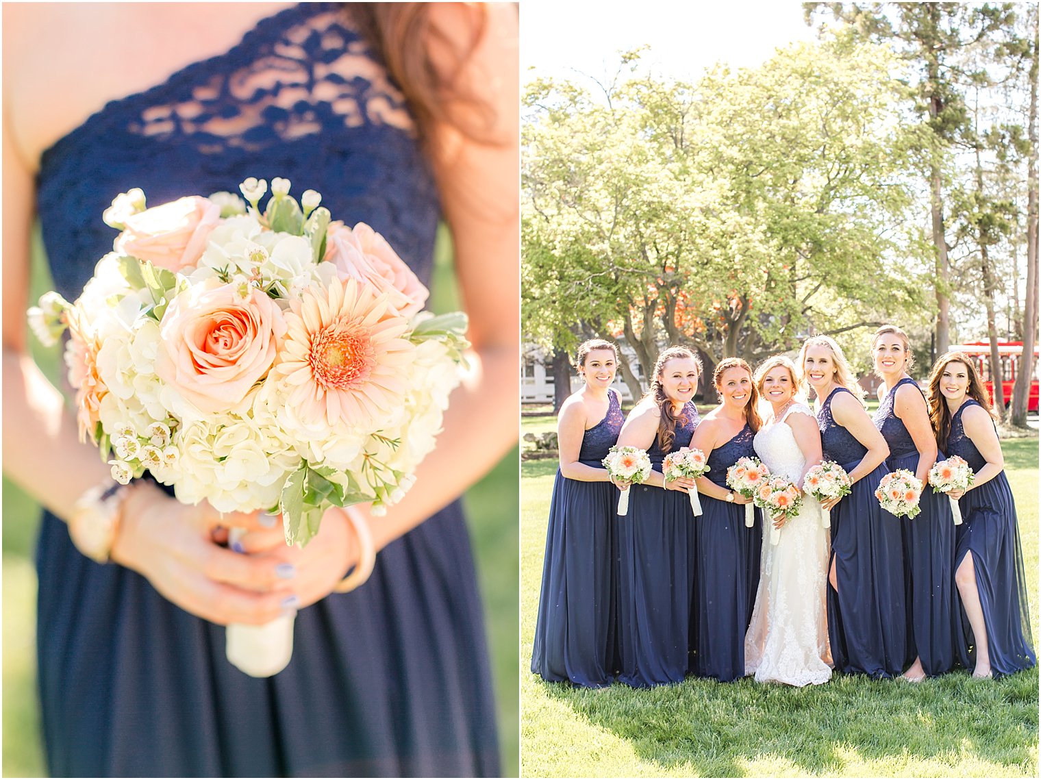 Bridesmaids in navy blue | Photo by Idalia Photography