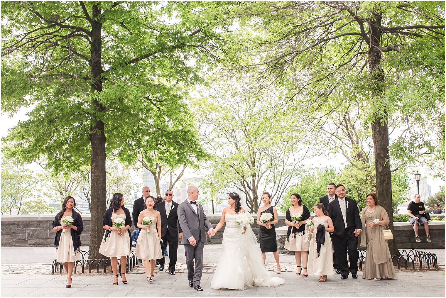 Photo of bridal party walking in NYC wedding | Photo by Idalia Photography