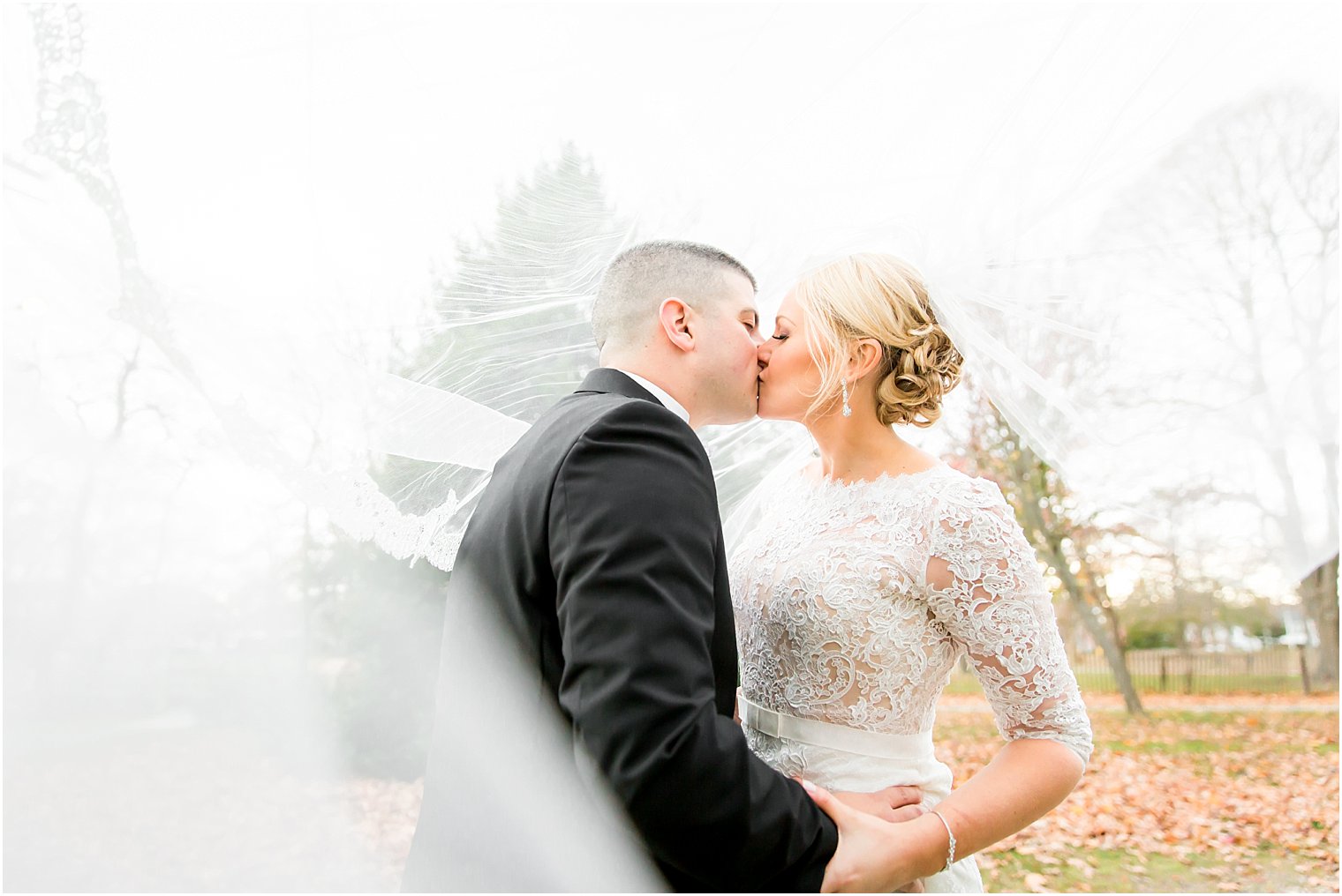 Romantic Veil shot at Divine Park in Spring Lake | Photo by Idalia Photography