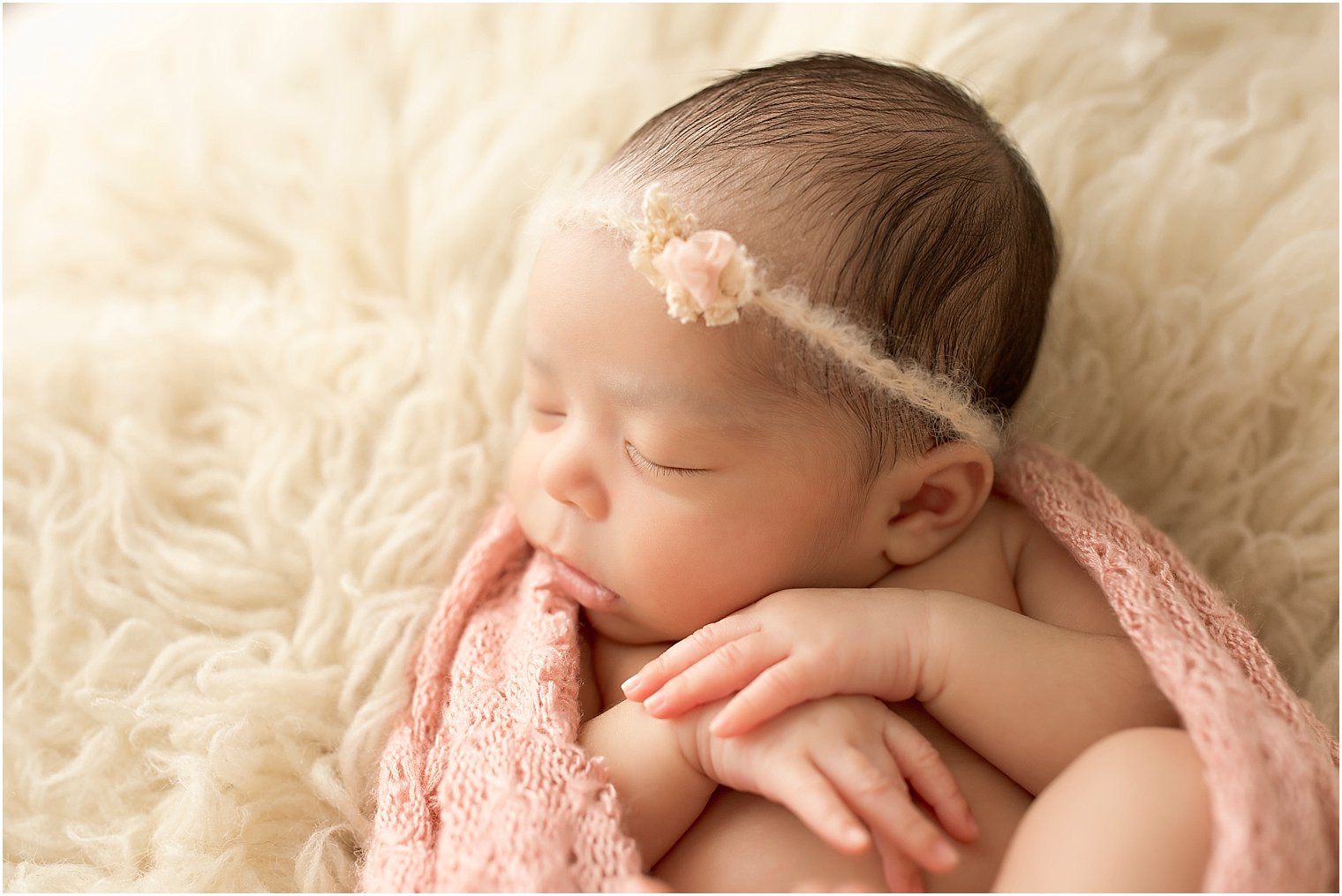Sleeping baby girl newborn session