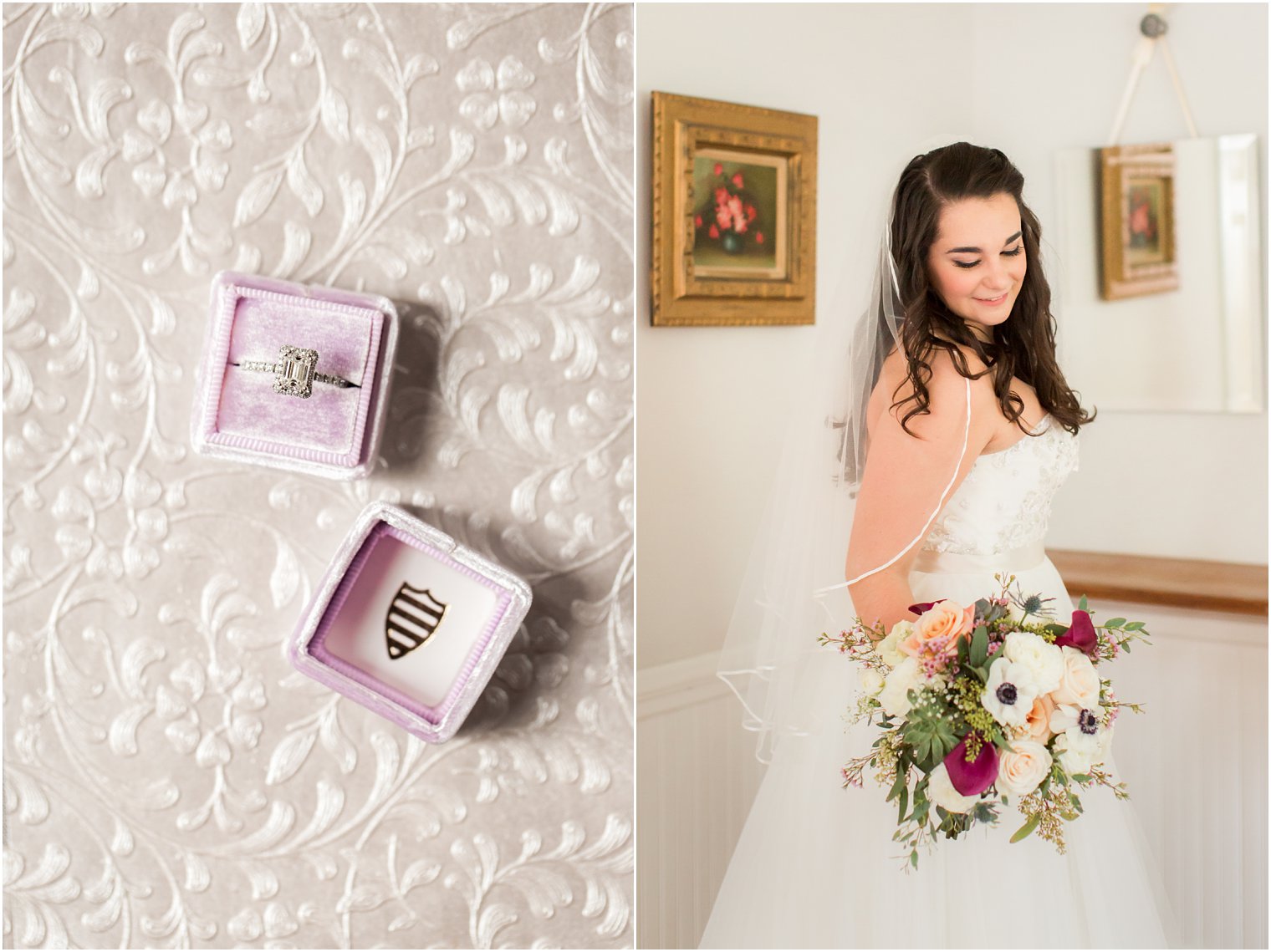 Bride with multi-colored bouquet