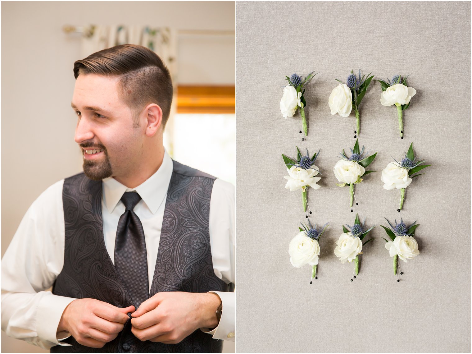 Groom and groomsman boutonnieres
