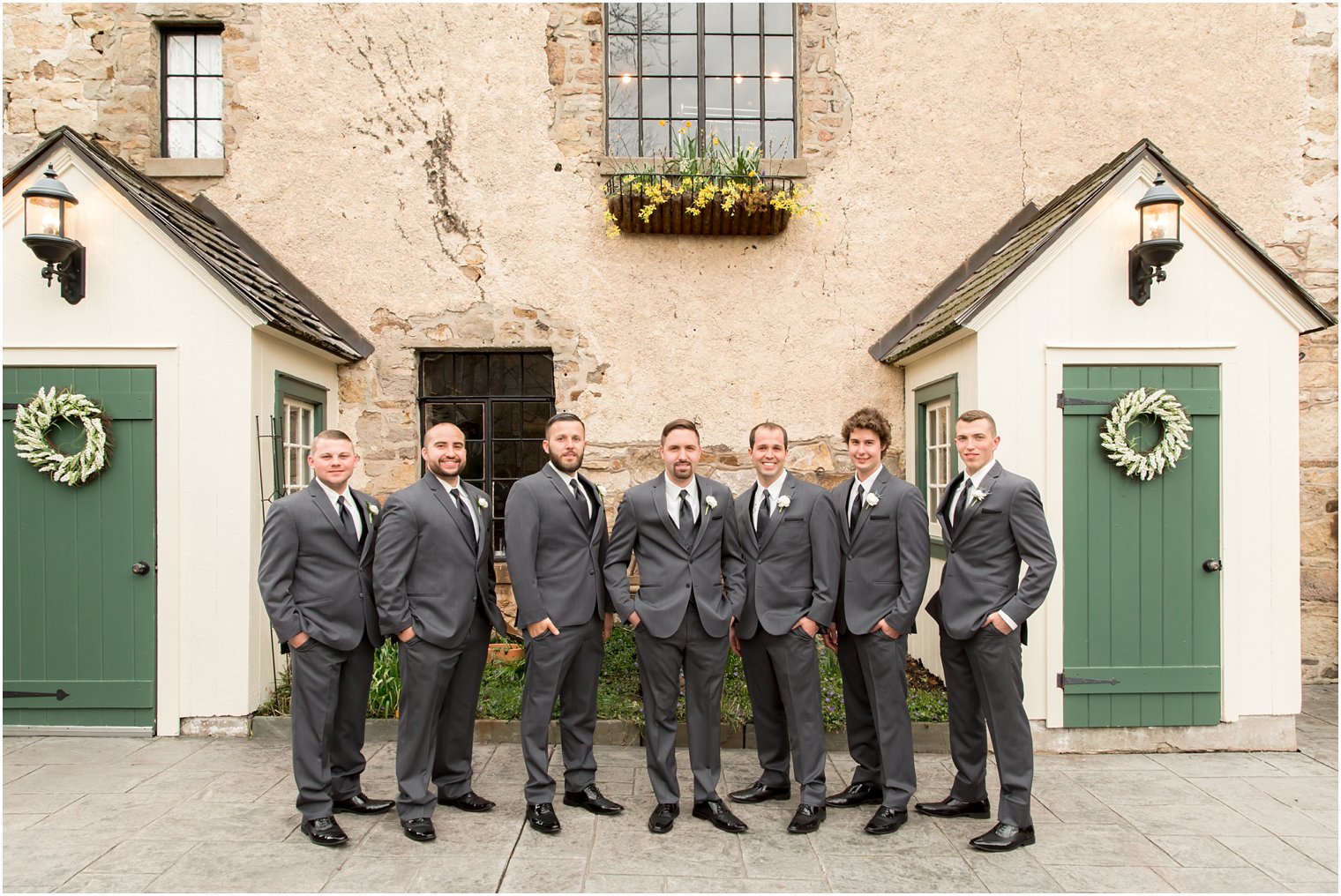 Groomsmen in gray suits