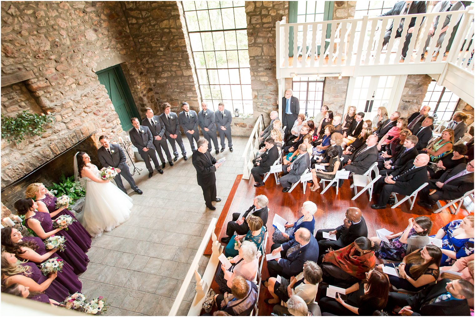 Indoor HollyHedge Estate wedding ceremony in New Hope, PA