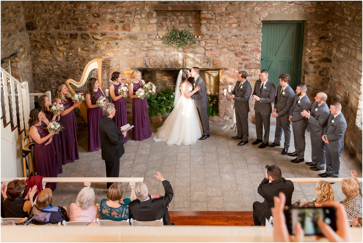 First kiss photo at Holly Hedge | Photo by Idalia Photography