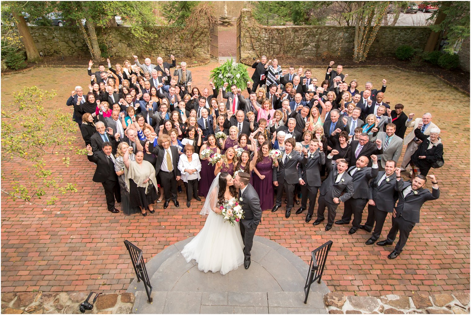 Group photo at HollyHedge Estate Wedding in New Hope, PA | Photo by Idalia Photography