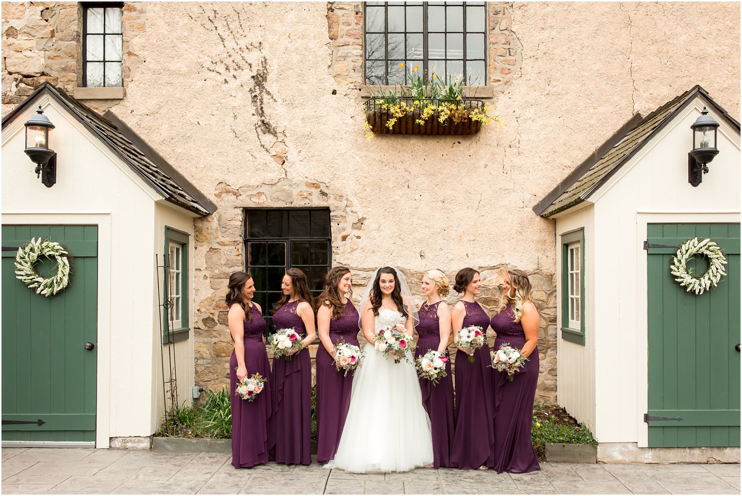 Rustic NJ Wedding with purple bridesmaid dresses | Photo by Idalia Photography