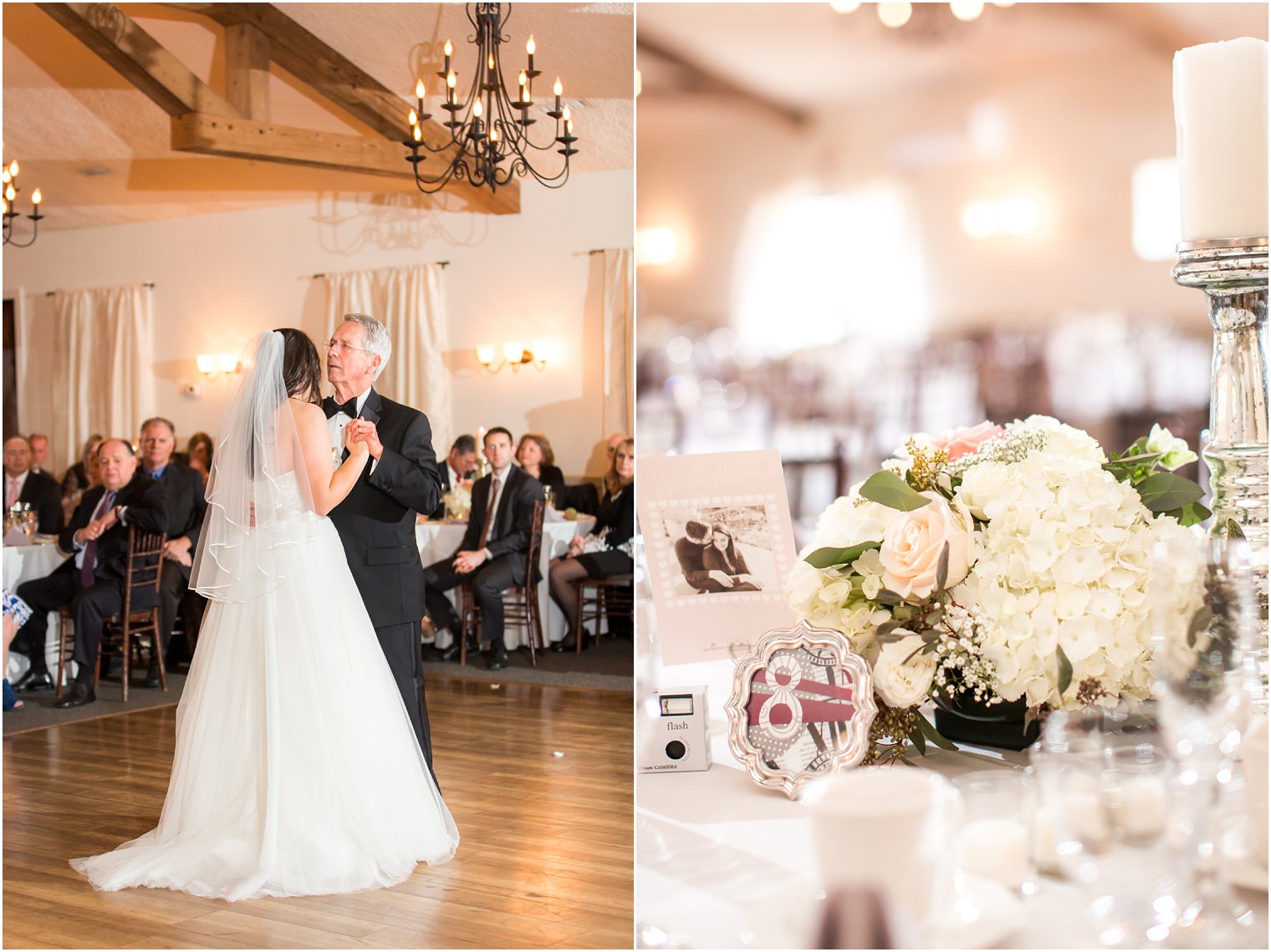 Floral center pieces by Pod Shop Flowers at Holly Hedge | Photo by PA Wedding Photographers Idalia Photography