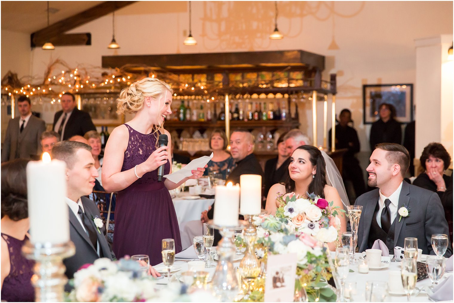 Maid of honor speech at New Hope, PA wedding | Photo by PA Wedding Photographers Idalia Photography