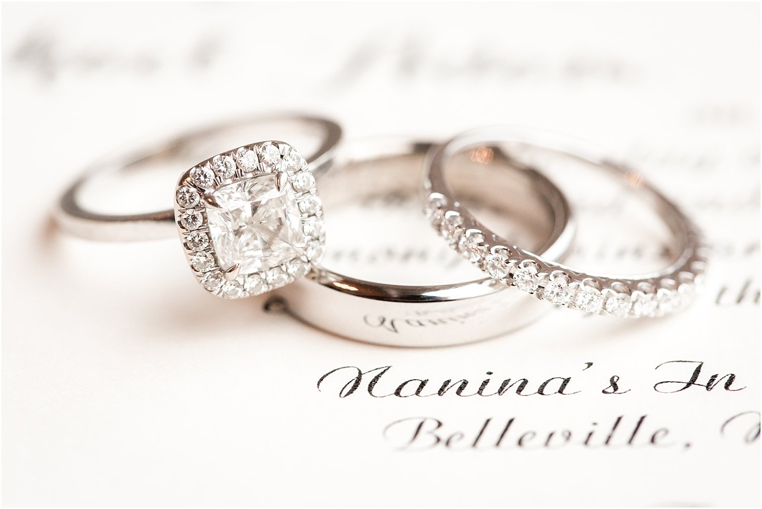 Classic wedding bands and engagement ring | Photo by Idalia Photography