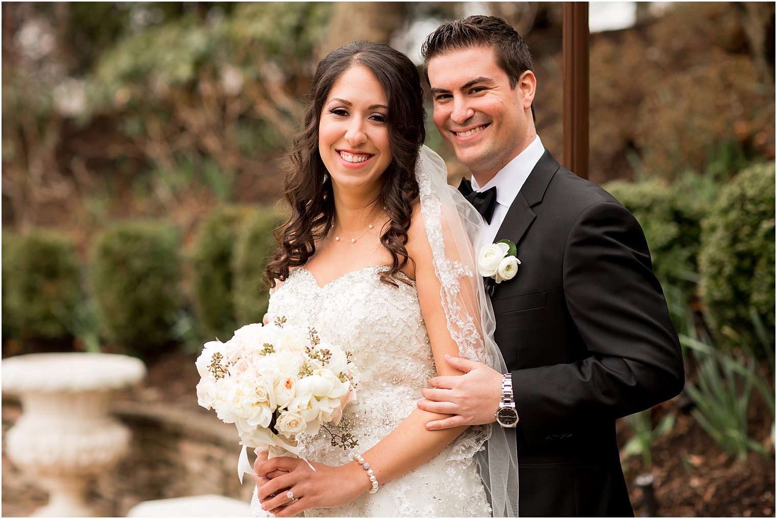 Traditional portrait of bride and groom | Photo by Idalia Photography