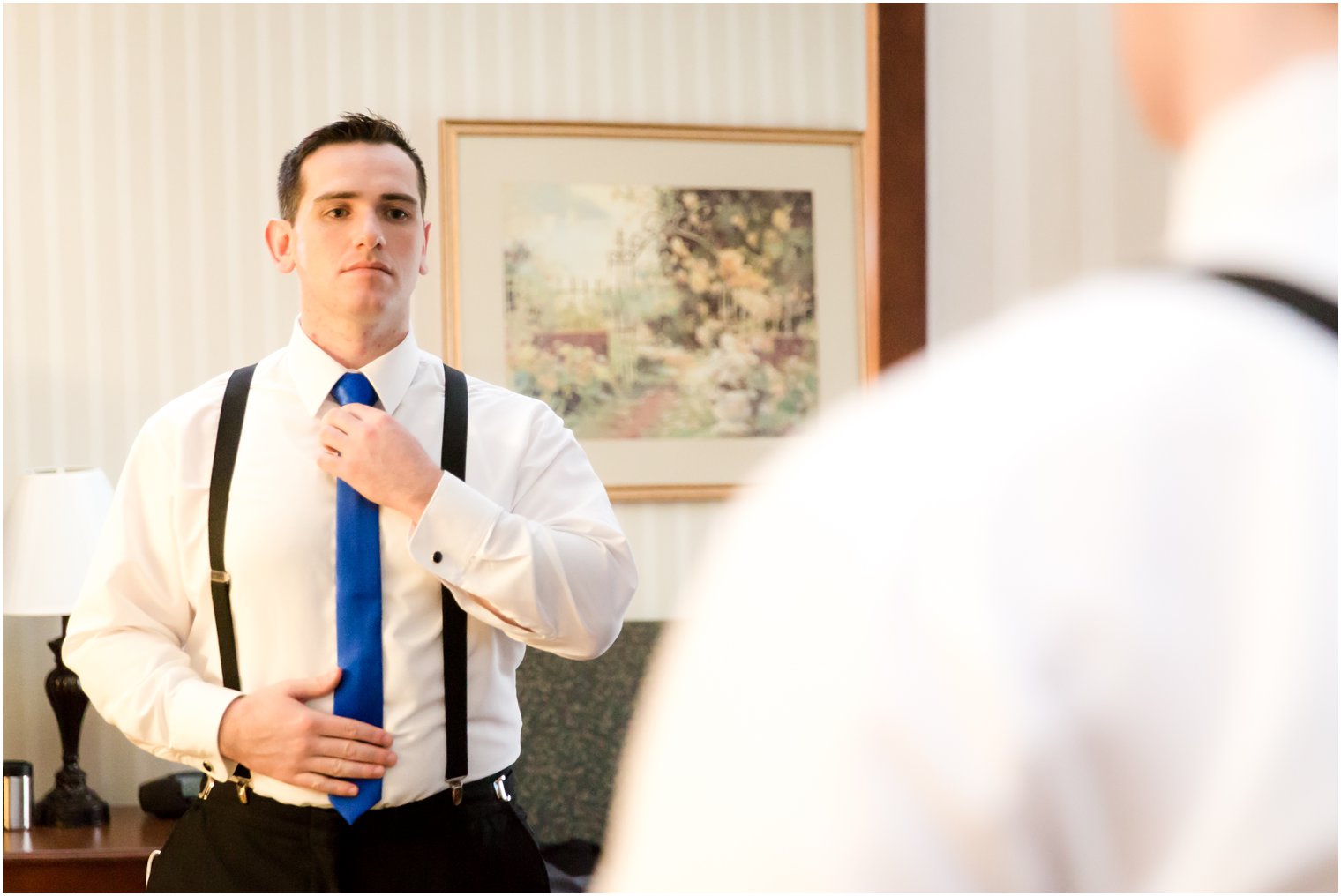 Groom getting ready for wedding