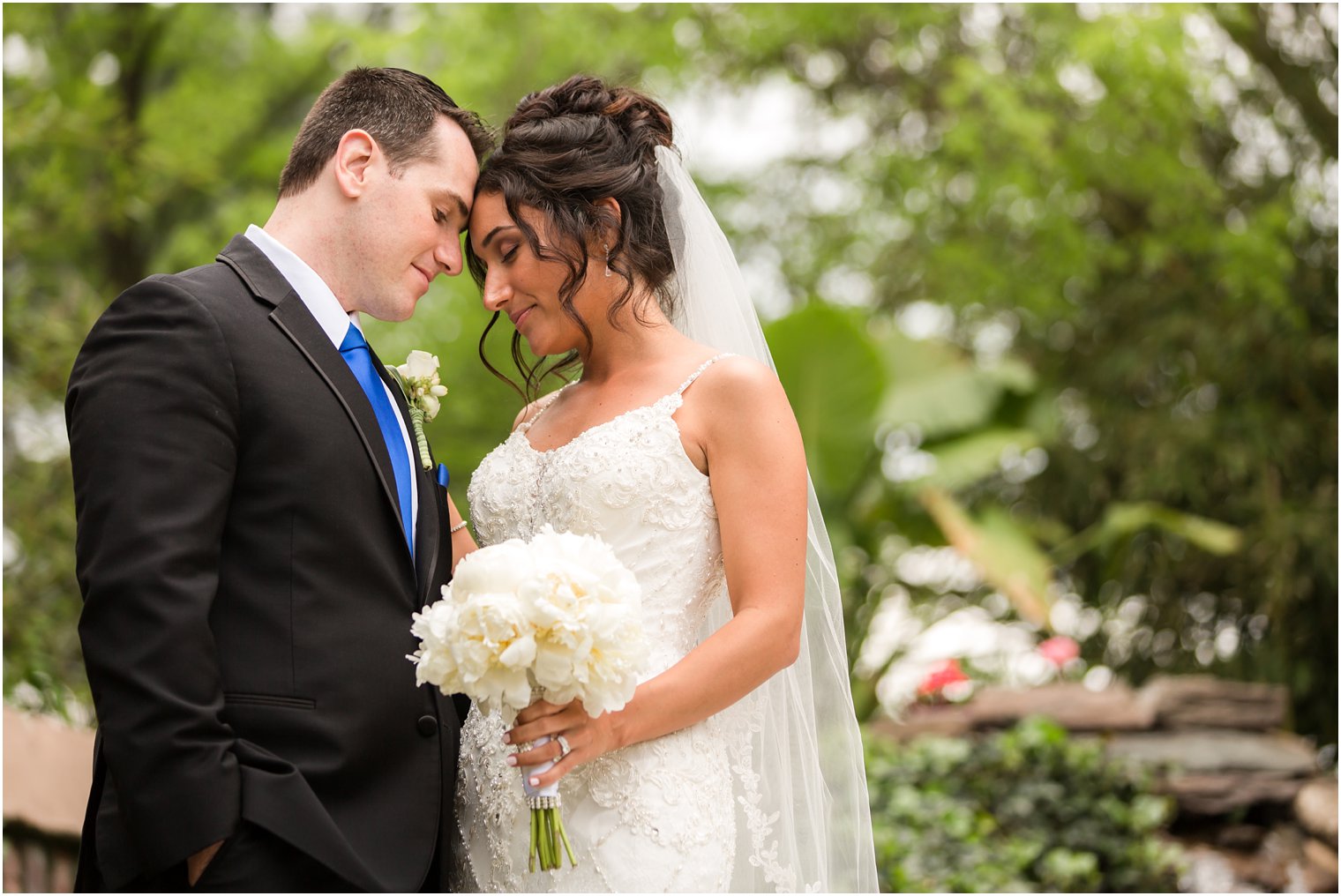 Romantic bride and groom portrait